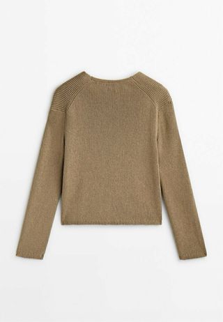 Massimo Dutti cárdigan punto lino beige