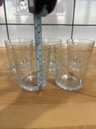 Set di 5 bicchieri in cristallo con onde d'acqua