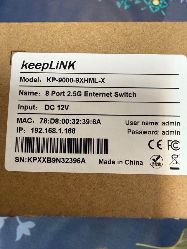Keeplink KP-9000-9XH-X 2.5G Switch 8 Puertos