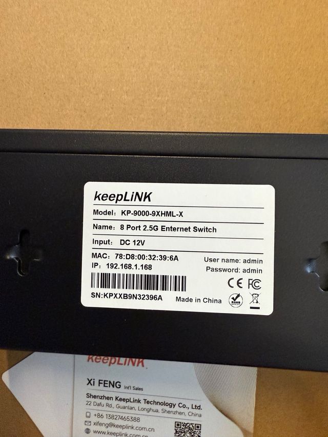 Keeplink KP-9000-9XH-X 2.5G Switch 8 Puertos