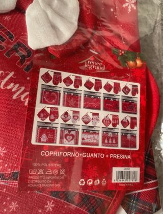 Set 3 Pezzi Natalizio Rosso Bianco