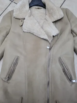 Giubbino donna eco pelle scamosciata beige