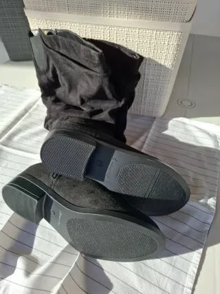 Botas altas negras pantorrilla ancha mujer