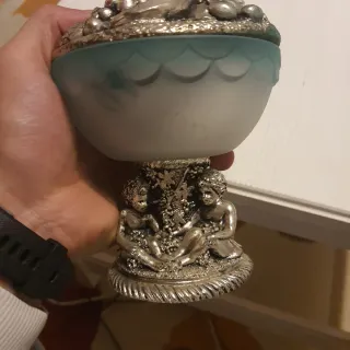 Vaso Murano Frutta Argento Vetro