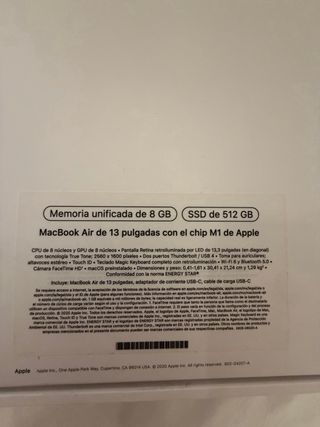 MacBook Air 13 M1 8GB RAM 512GB SSD | 55 ciclos