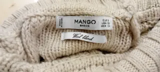 Maglione collo alto Mango donna beige