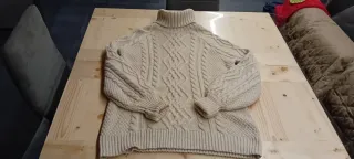 Maglione collo alto Mango donna beige