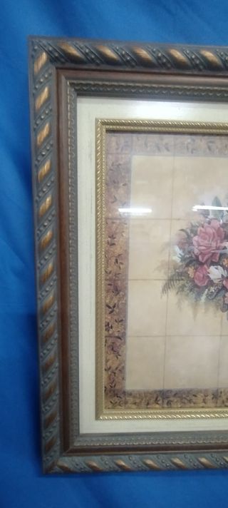 Quadro girasoli con cornice in legno e vetro