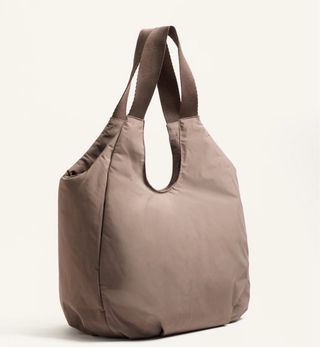 Bolso Shopper Gym Oysho Beige/Marrón