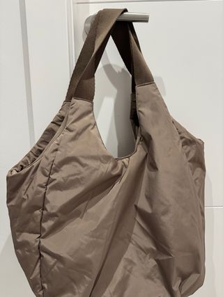 Bolso Shopper Gym Oysho Beige/Marrón