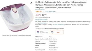 HoMedics Bubblemate Baño Pies Hidromasajeador