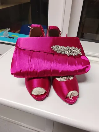 Bolso y Zapatos de Fiesta Bronce