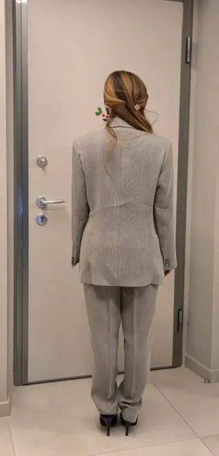 Completo giacca e pantalone donna grigio