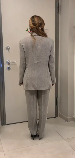 Completo giacca e pantalone donna grigio