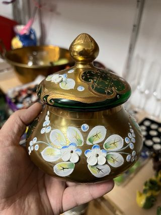 Set Liquore Decorato Oro e Verde