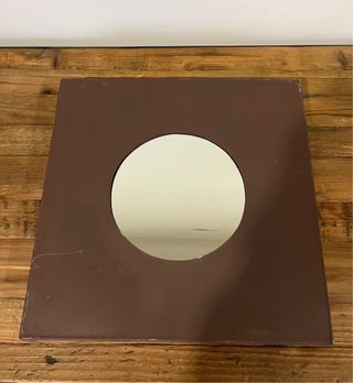 Specchio rotondo con cornice marrone