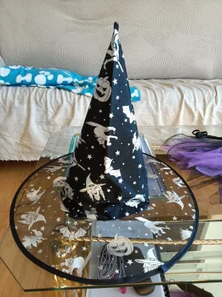 Falda Tutú Bruja Morado y Negro gorro y corbata