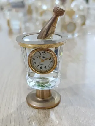 Orologio da tavolo vintage in cristallo