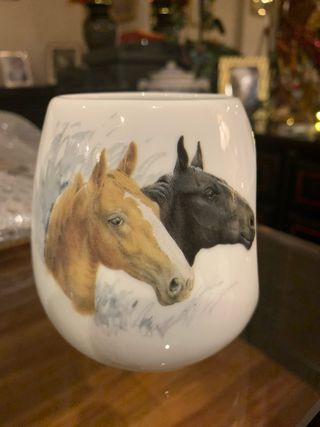 Tazze di porcellana con cavalli (4 unità)
