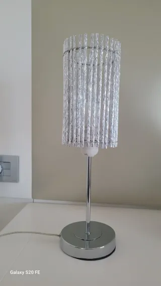 2 Lámparas de Mesa Cristal y Metal