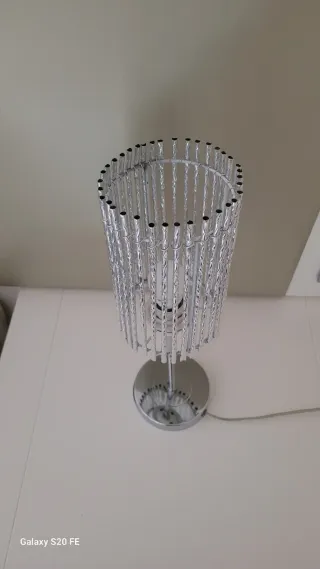 2 Lámparas de Mesa Cristal y Metal