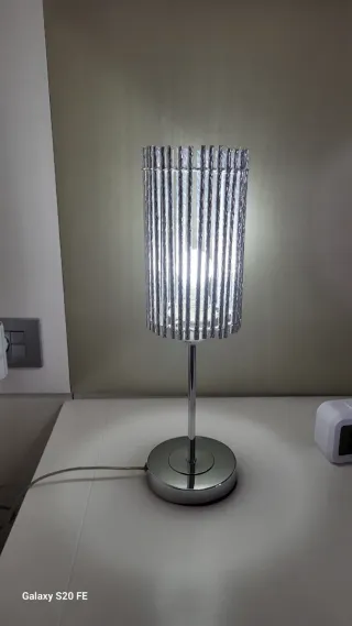 2 Lámparas de Mesa Cristal y Metal