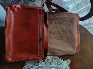 Borsa tracolla pelle marrone arancio