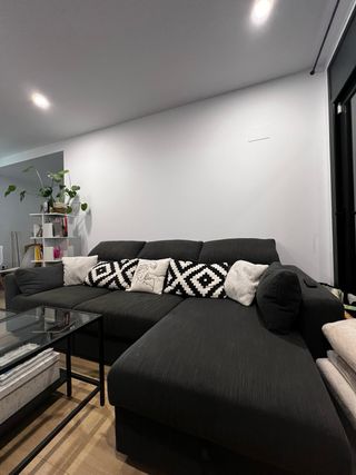 Sofá Cama Gris 3 Plazas con Chaiselongue