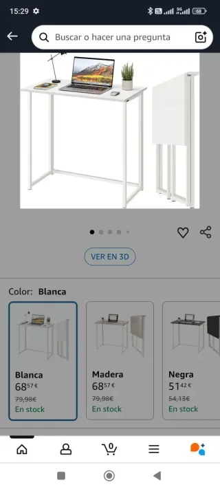 Tavolo pieghevole bianco per scrivania o cucina
