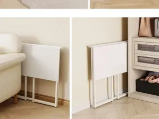 Tavolo pieghevole bianco per scrivania o cucina