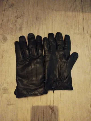 Guantes de piel hombre negros