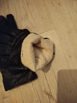 Guantes de piel hombre negros