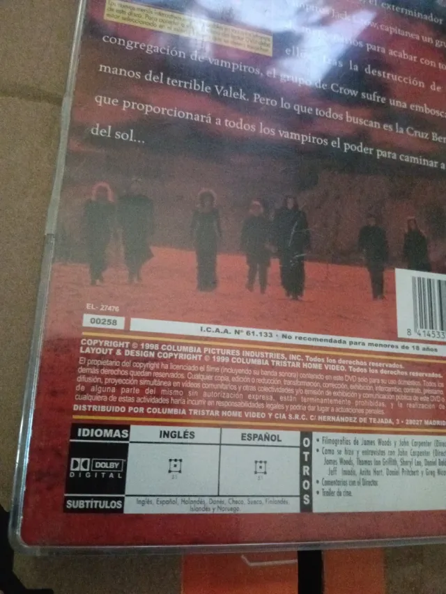 DVD Vampiros Edición Especial John Carpenter