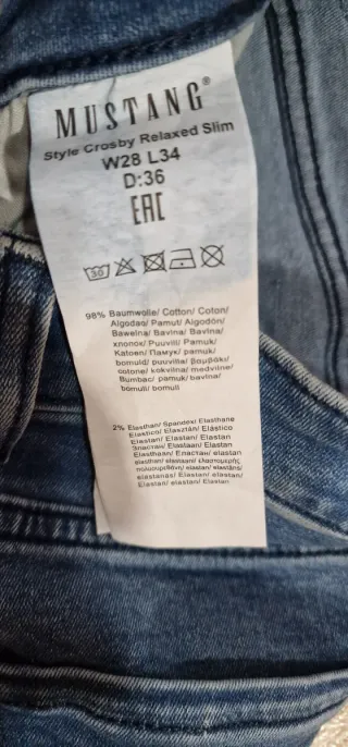 Jeans Mustang Crosby Slim W28 L34 Nuevos