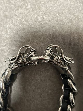 Pulsera Acero inoxidable con Cuero Dragones