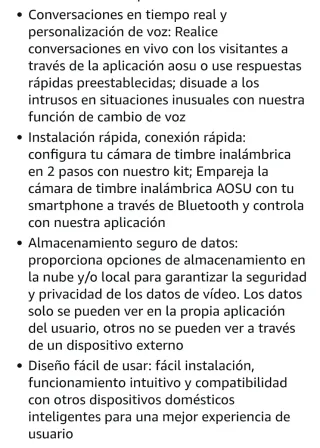 Timbre Inalámbrico Aosu con Cámara 2K