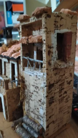 Casetta presepe artigianale sughero