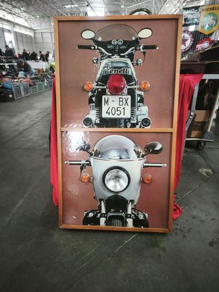 Cartello vintage autoscuola moto d'epoca