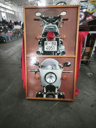 Cartello vintage autoscuola moto d'epoca