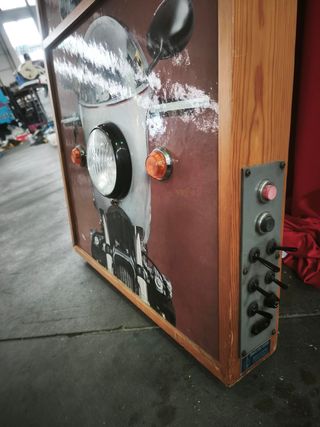 Cartello vintage autoscuola moto d'epoca