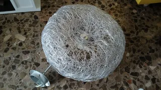 Lampada da soffitto in metallo argentato