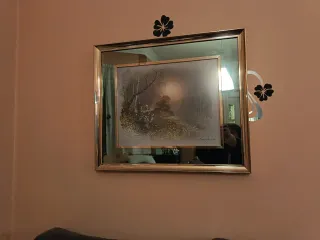 Quadro decorativo in metallo e cristallo