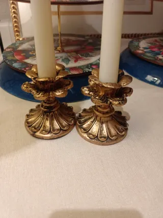 2 Candelabri Vintage Dorato