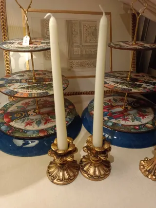 2 Candelabri Vintage Dorato