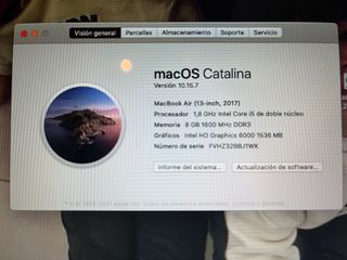 MacBook Air A1466 Plata Casi Nuevo