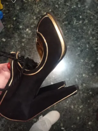 Zapatos Zara Fiesta Tacón Negro Talla 36