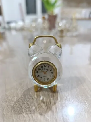 Orologio da tavolo vintage in cristallo