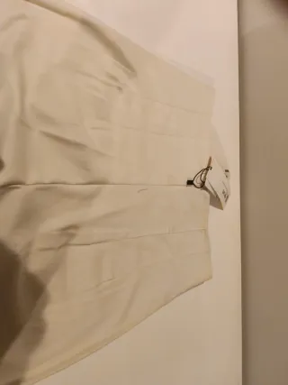 Pantalón Zara Pierna Ancha Mujer Beige