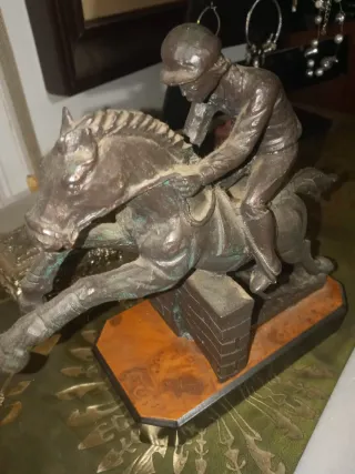 Escultura Jinetes y Caballos Bronce