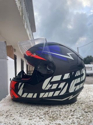 Casco Moto LS2 Negro/Naranja/Azul